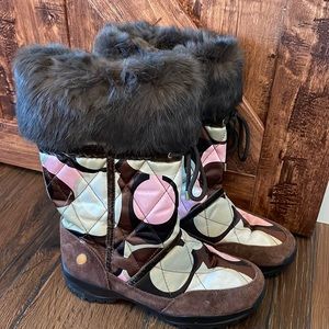 COACH Fur Trimmed Winter Boots